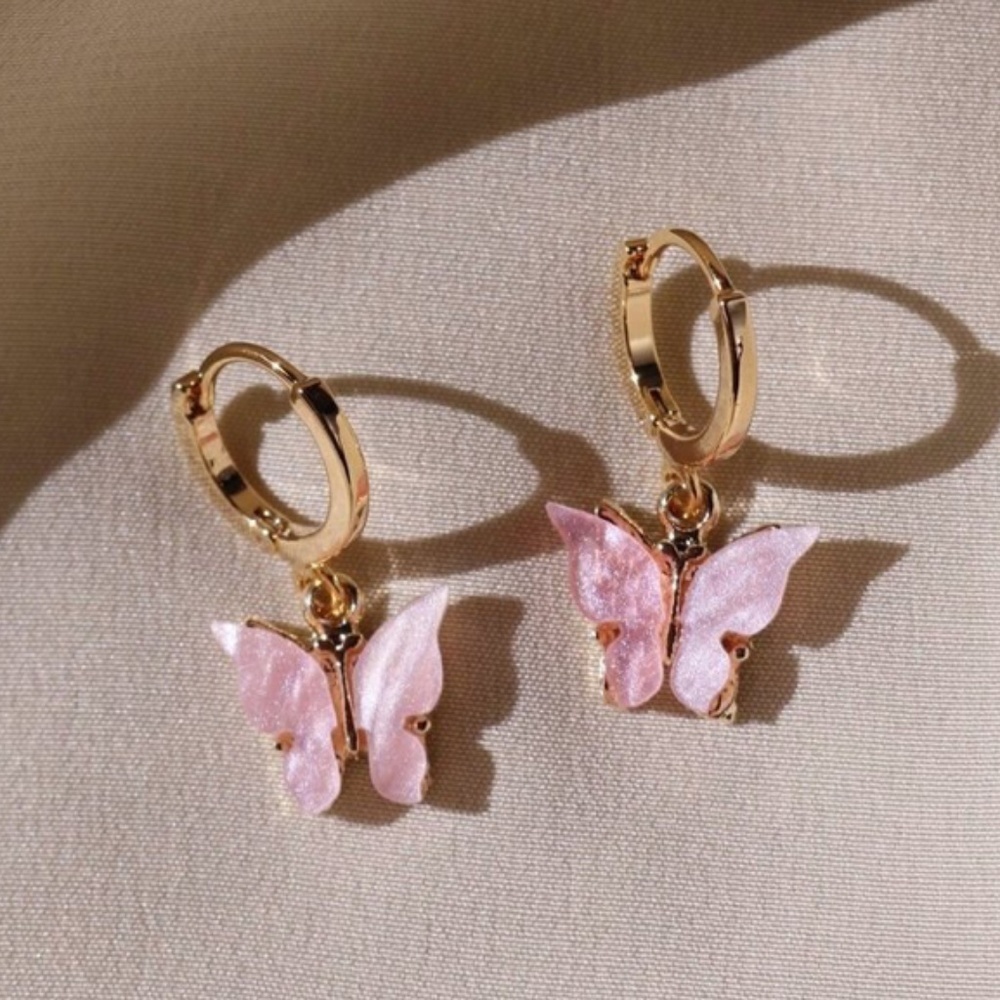 Pink Butterfly Earrings